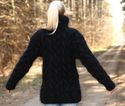 1.7 KG Hand Knitted Mohair Sweater BLACK Fuzzy Thi
