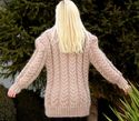 1.73 KG Hand Knitted Mohair Sweater BEIGE Thick Fu