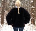 New Hand Knitted Mohair Sweater Fuzzy BLACK Jumper