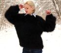 New Hand Knitted Mohair Sweater Fuzzy BLACK Jumper