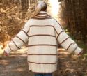 New Hand Knitted Mohair Coat, Ivory Beige Handmade