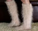New Hand knitted mohair sweater socks FUZZY LIGHT 