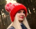 New Hand Knitted Mohair Icelandic Hat Fuzzy Ski BR