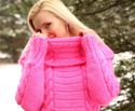 New Hand Knitted Mohair Sweater NEON PINK Dress Co