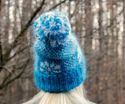New Hand Knitted Mohair Icelandic Hat Fuzzy Ski AQ