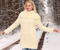 New Hand Knitted Mohair Sweater IVORY Dress Soft C