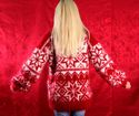BN Hand Knitted Mohair Sweater Thick Icelandic RED