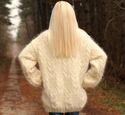 1.6KG Hand Knitted Mohair Sweater THICK IVORY Cabl