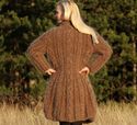 1.8 KG Hand Knitted Mohair Coat BROWN Handcrafted 