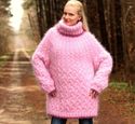2 KG New Hand Knitted Mohair Sweater, PINK Handcra