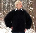 New Hand Knitted Mohair Sweater Fuzzy BLACK Jumper