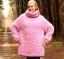 2 KG New Hand Knitted Mohair Sweater, PINK Handcra