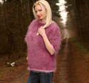 BN Hand Knitted Mohair Sweater PURPLE Spring Fuzzy