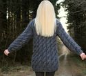 1.8 KG Hand Knitted Mohair Sweater THICK GRAY Cabl