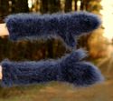 New Hand knitted mohair sweater mittens fuzzy DEEP