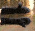 New Hand knitted mohair sweater mittens fuzzy BLAC