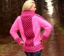 BN Gorgeous Hand Knitted Mohair Sweater Neon Pink 