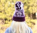 New Hand Knitted Mohair Icelandic Hat Fuzzy Ski PU