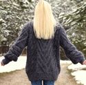 1.62KG Hand Knitted Mohair Sweater GRAY GRAPHITE C