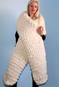 4.5 KG Hand Knitted MERINO Scarf IVORY MEGA THICK 