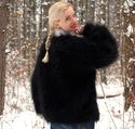 New Hand Knitted Mohair Sweater Fuzzy BLACK Jumper