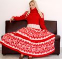 GORGEOUS Hand Knitted Mohair Sweater Fuzzy RED WHI