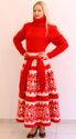 GORGEOUS Hand Knitted Mohair Sweater Fuzzy RED WHI