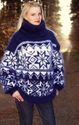 BN Hand Knitted Mohair Sweater Soft Icelandic BLUE