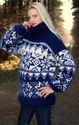 BN Hand Knitted Mohair Sweater Soft Icelandic BLUE