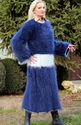 New Hand Knitted Mohair Sweater Fuzzy BLUE WHITE H