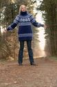 BN Hand Knitted Mohair Sweater THICK Icelandic BLU