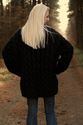 1.7 KG Hand Knitted Mohair Sweater BLACK Cables Un