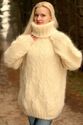 1.6KG Hand Knitted Mohair Sweater THICK IVORY Cabl
