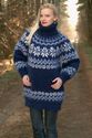 BN Hand Knitted Mohair Sweater THICK Icelandic BLU