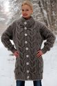 1.8 KG Hand Knitted Mohair Coat, STONE GRAY Handcr