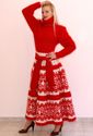 GORGEOUS Hand Knitted Mohair Sweater Fuzzy RED WHI