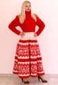 GORGEOUS Hand Knitted Mohair Sweater Fuzzy RED WHI