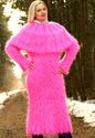 New Hand Knitted Mohair Sweater Fuzzy NEON PINK Ha