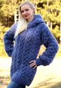 2.2 KG Hand Knitted Mohair Sweater BLUE Handmade F