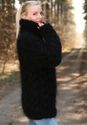1.7 KG Hand Knitted Mohair Sweater BLACK Fuzzy Thi