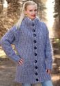 2 KG Hand Knitted Mohair Coat Gray Handmade Cardig