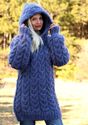 2.2 KG Hand Knitted Mohair Sweater BLUE Handmade F