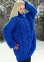 1.7 KG Hand Knitted Mohair Sweater BLUE Fuzzy Pull