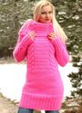 New Hand Knitted Mohair Sweater NEON PINK Dress Co