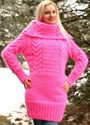 New Hand Knitted Mohair Sweater NEON PINK Dress Co