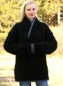 New Hand Knitted Mohair Sweater Shawl Collar BLACK