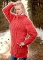 New Hand Knitted Mohair Sweater RED CORAL Thick Ha