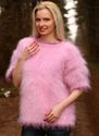 New Hand Knitted Mohair Sweater PINK Spring Fuzzy 