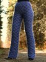 New hand knitted mohair pants THICK DENIM BLUE sof