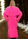 New Hand Knitted Mohair Sweater Fuzzy NEON PINK Ha
